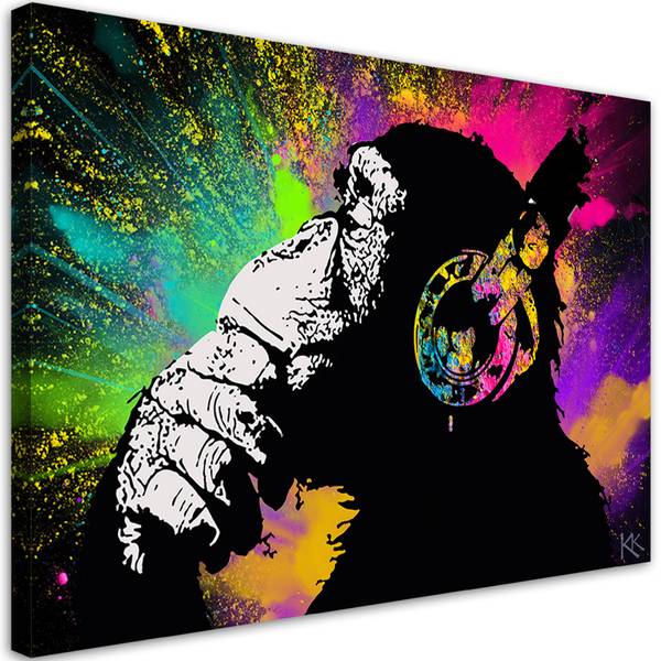 Wandbild banksy affe 60 x 40 cm