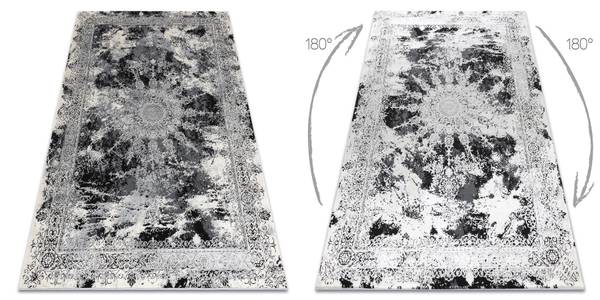 Modern Vinci 1407 Teppich Rosette Grau - Polyester - 80 x 1 x 150 cm