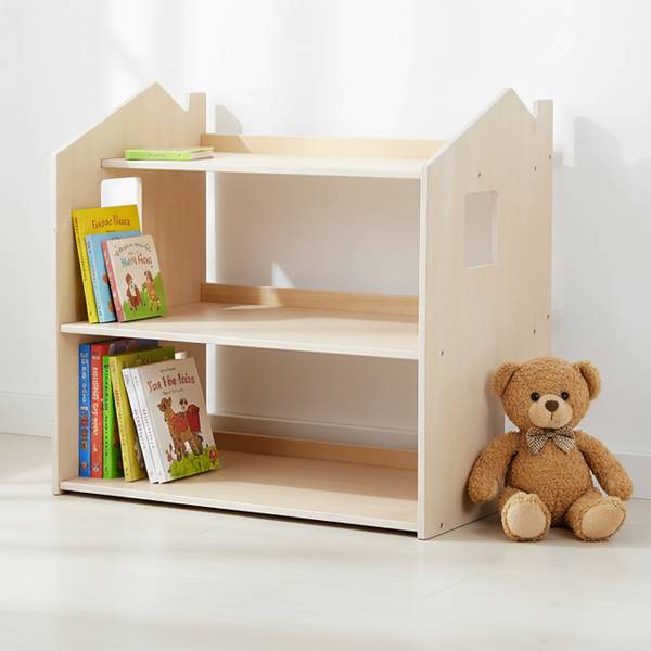 Kinderregal Hausform Braun - Weiß - Holzwerkstoff - 61 x 59 x 39 cm