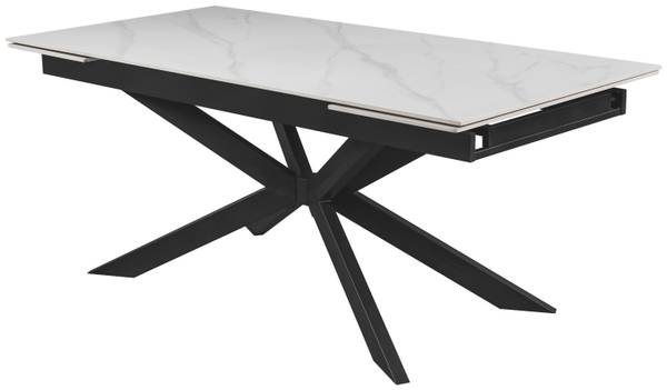 Ausziehtisch LEON Weiß - Keramik - Metall - 260 x 76 x 90 cm