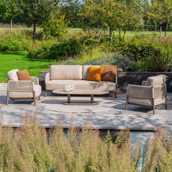Loungestoel Savanne bruin - aluminium - 84 x 86 x 78 cm
