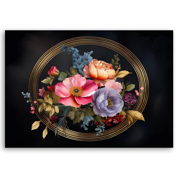 Canvas schilderij Bloemen 90 x 60 cm
