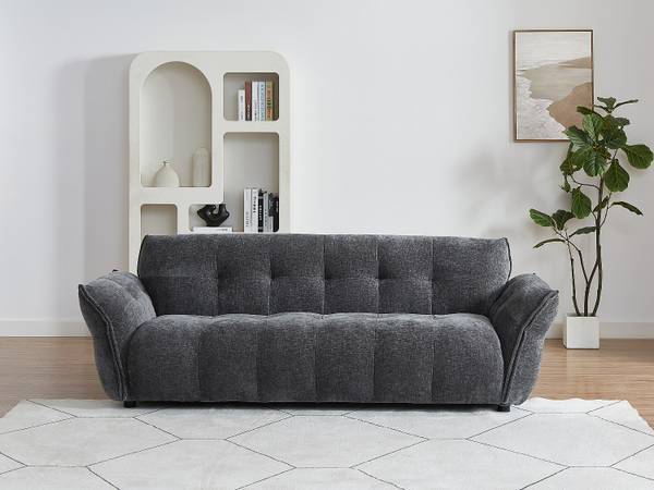 Sofa ohne Schlafmöglichkeit NAPIZO Grau - Textil - 228 x 79 x 89 cm