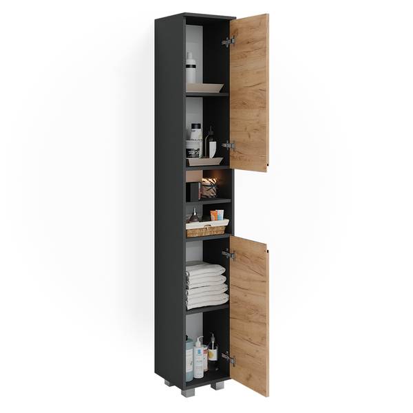 Badkamerkast Kiko Eiken rustiek 30 x 190 cm Vicco | Eiken rustiek | Hoge kast | 406673124292406