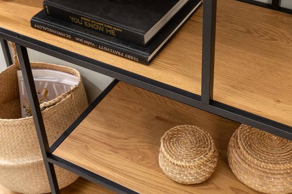 Regal SLIM LINE Schwarz - Braun - Eisen - 135 x 185 x 35 cm