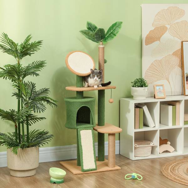Kratzbaum CP227 Grün - Holzwerkstoff - 44 x 139 x 48 cm
