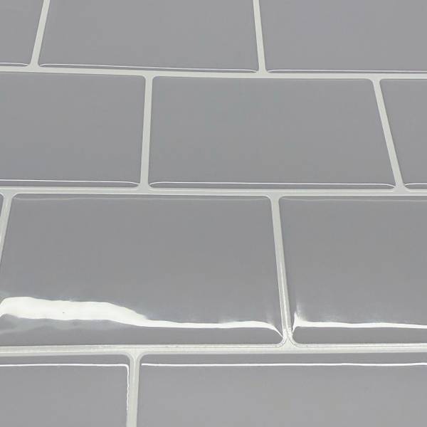 Klebefliesen 30x30 versetzt Grau - Weiß - Polyethylen - 30 x 17 x 31 cm