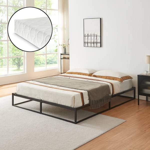 Metallbett Trerunta mit Matratze Liegefläche Breite: 180 cm