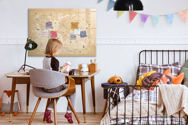 Memoboard Vintage Weltkarte 100 x 70 cm