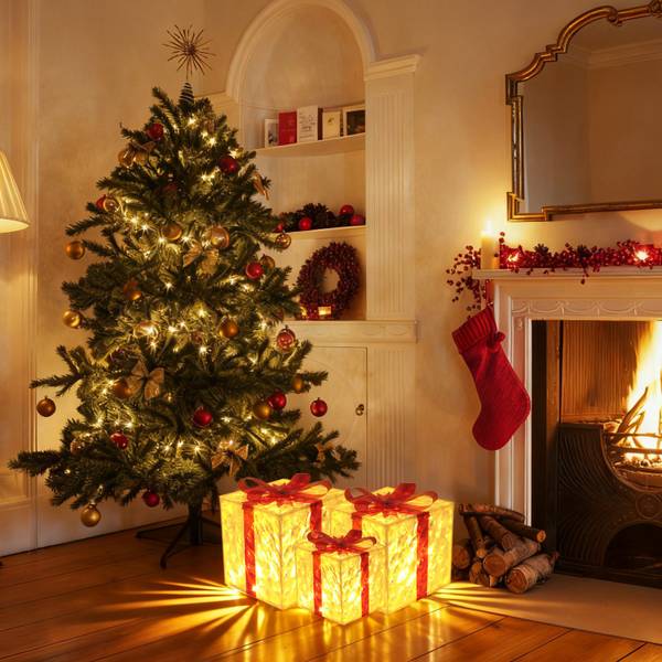 Weihnachtsgeschenkbox Andreas Ⅲ(3er-Set) Rot - Kunststoff - 25 x 25 x 25 cm