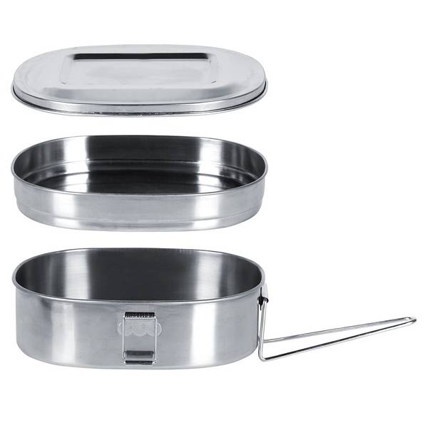 Lunchbox aus Edelstahl 2-tlg. Set Silber - Edelstahl - 15 x 7 x 19 cm