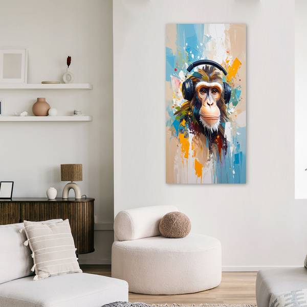 Canvas schilderij Aap 50 x 100 cm