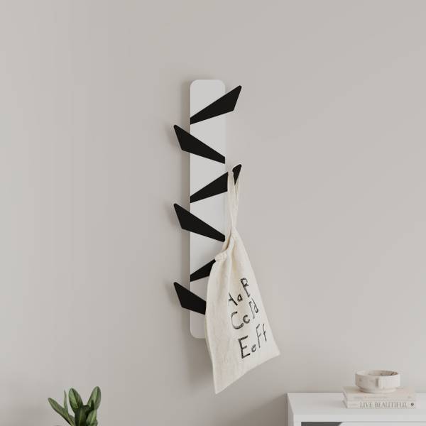 Wandgarderobe Holz Alesta Aufhänger Weiß Weiß