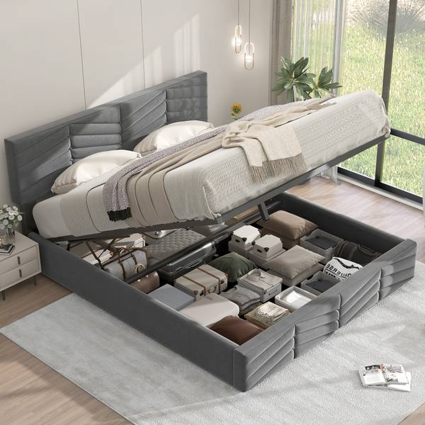 Einzelbett K-1228 Grau