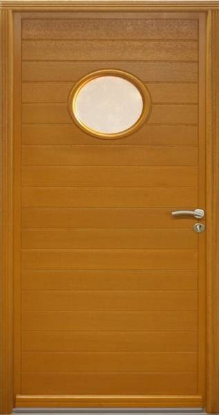 Porte d'entrée laura 136 Marron - Bois manufacturé - En partie en bois massif - 90 x 215 x 7 cm