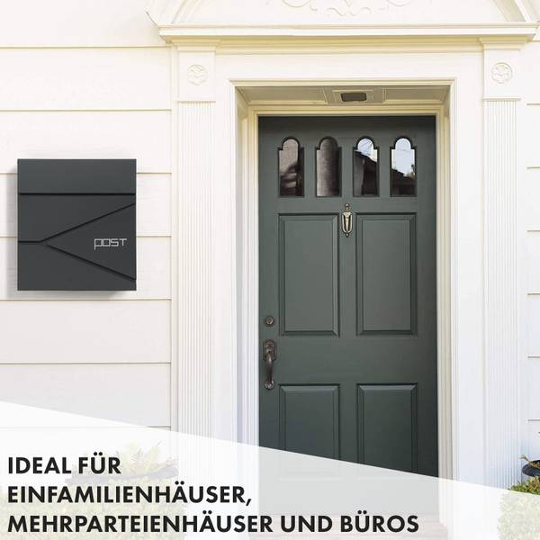 Briefkasten Armand Grau - Stahl - 37 x 37 x 11 cm