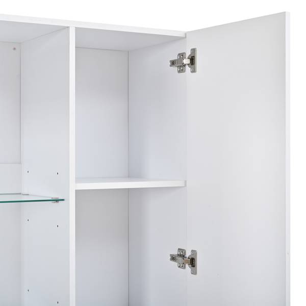 Vitrine Ourea Ⅴ Weiß - Holzwerkstoff - Glas - 80 x 180 x 35 cm