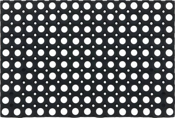Fußmatte RING RUBBER Schwarz - Holzwerkstoff - 40 x 1 x 60 cm