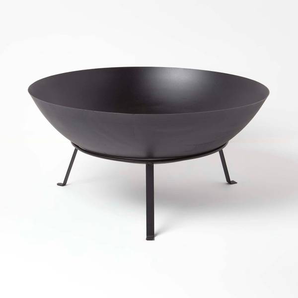 Metallene Feuerschale Schwarz - Metall - 59 x 35 x 35 cm