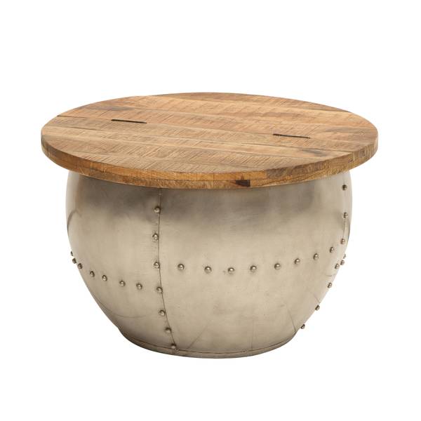 Couchtisch DRUMP STORAGE Braun - Mango - 68 x 44 x 68 cm