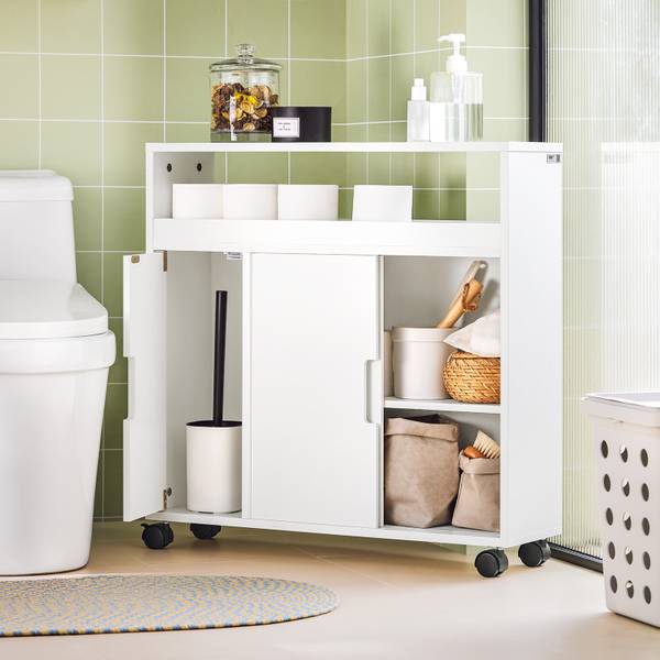 Armoire Salle de Bain BZR02-W Blanc - Bois manufacturé - 70 x 71 x 20 cm