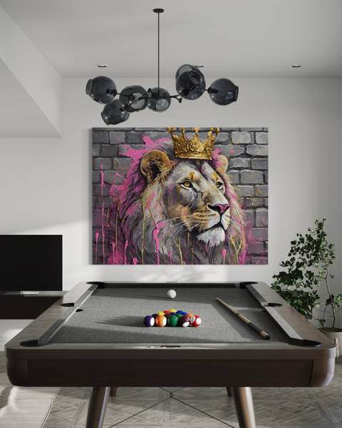 Wandbild könig löwe 100 x 70 cm