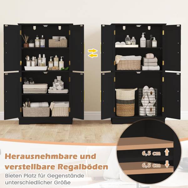 Aufbewahrungsschrank VH34837 Schwarz - Holzwerkstoff - 30 x 110 x 60 cm