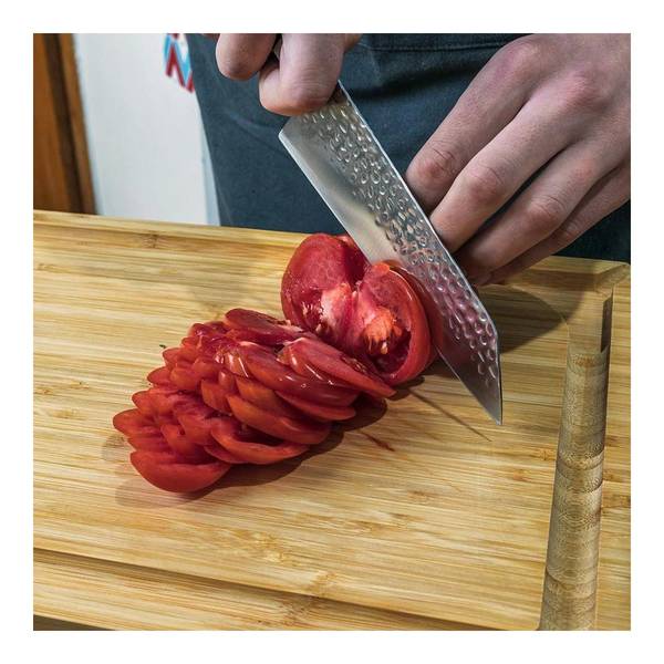 Messer Santoku Bunka Grau - Edelstahl - 1 x 30 x 30 cm