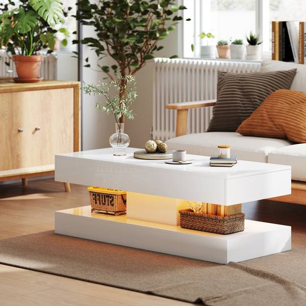 Couchtisch 83B-331V90WT Weiß - Holzwerkstoff - 50 x 42 x 120 cm