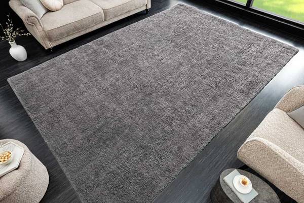 Teppich CLOUD 9 Grau - Baumwollstoff - Polyester - Wolle - 350 x 240 cm