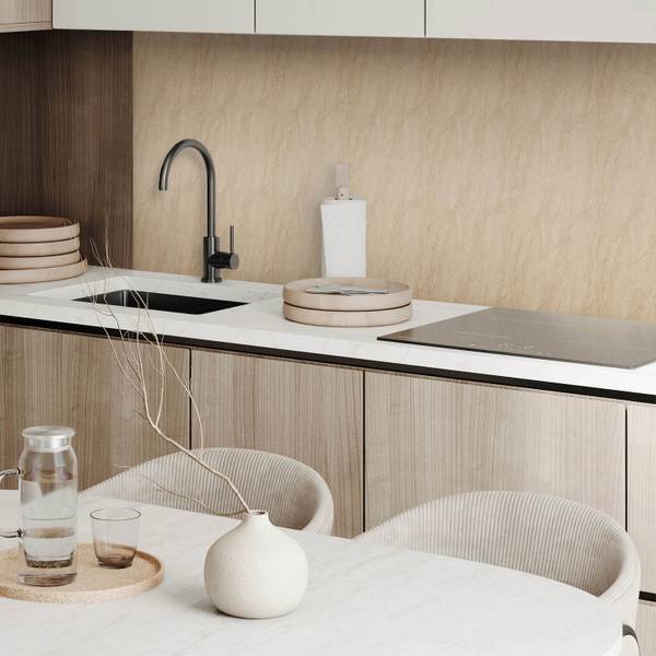 Vinylfliese MarmorImit 20er-Set Beige - Vinyl - 20 x 20 x 1 cm