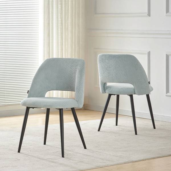 Polsterstuhl VICKY 2er-Set Blau - Metall - 53 x 81 x 58 cm