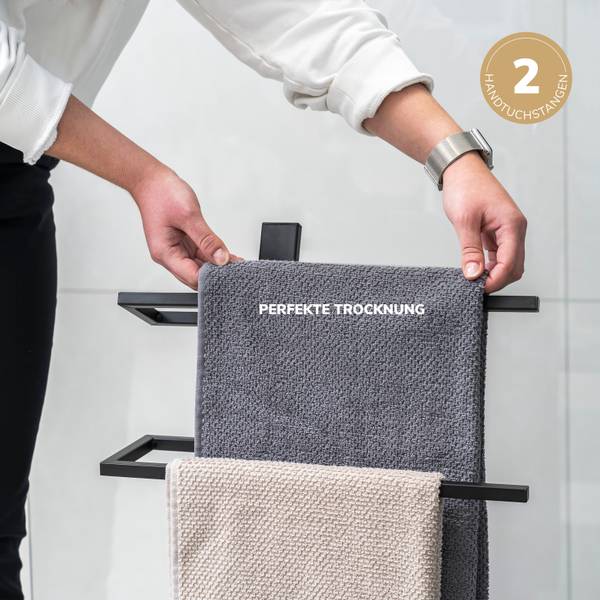 Handtuchhalter 91012 Schwarz - Metall - 42 x 81 x 19 cm