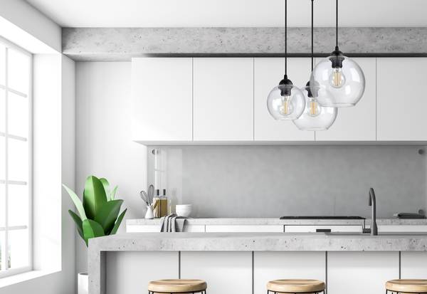 Bergen Pendelleuchte III Schwarz - Glas - Metall - 30 x 100 x 30 cm