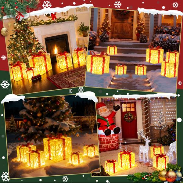 Weihnachtsgeschenkbox Andreas Ⅲ(3er-Set) Rot - Kunststoff - 25 x 25 x 25 cm