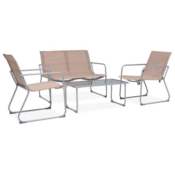 Tuinset 44354 set van 4 grijs - polyester - staal - 45 x 38 x 90 cm