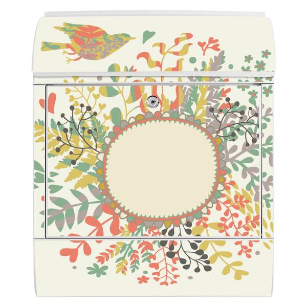 Briefkasten Stahl Frühling Weiß - Stahl - 38 x 46 x 13 cm