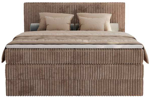 Boxspringbett TILIANO KING Braun - H3 - Liegefläche Breite: 140 cm
