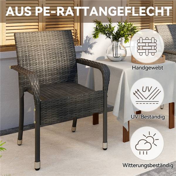 Gartenstuhl ARH29 2er Set Grau