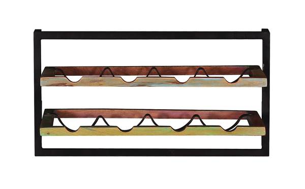 RIVERBOAT Wandregal Metall - Massivholz - 65 x 35 x 25 cm