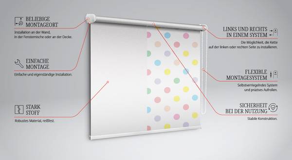 Verdunkelungsrollo PIXEO 60 x 140 cm