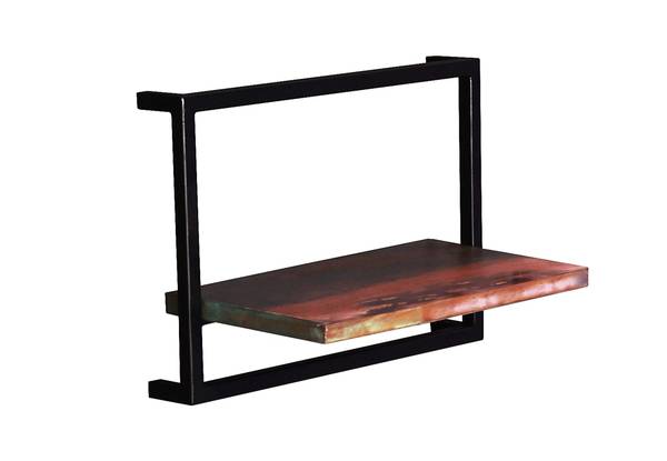 RIVERBOAT Wandregal-Set, 4-teilig Metall - Massivholz - 75 x 75 x 25 cm