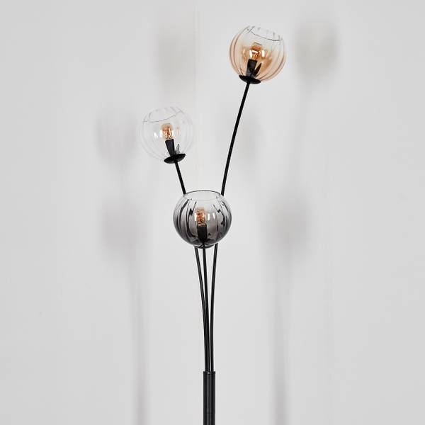 Stehlampe Cesaro Grau - Orange - Aluminium - Klarglas - 33 x 170 x 39 cm