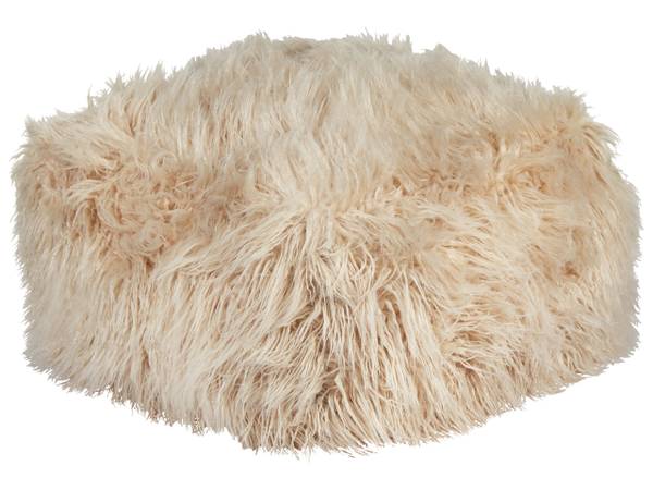 Poef CONROE beige - bamboe - 50 x 30 x 50 cm
