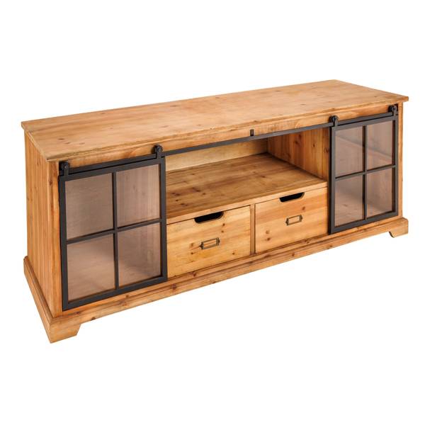 TV-Lowboard HERITAGE Braun - Klarglas - 160 x 62 x 45 cm