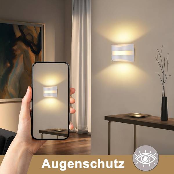 LED Wandleuchte Alaric Ⅲ Weiß - Metall - 13 x 8 x 21 cm