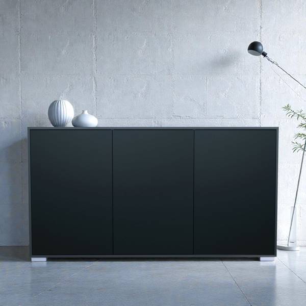 Sideboard Elena Anthrazit - Schwarz