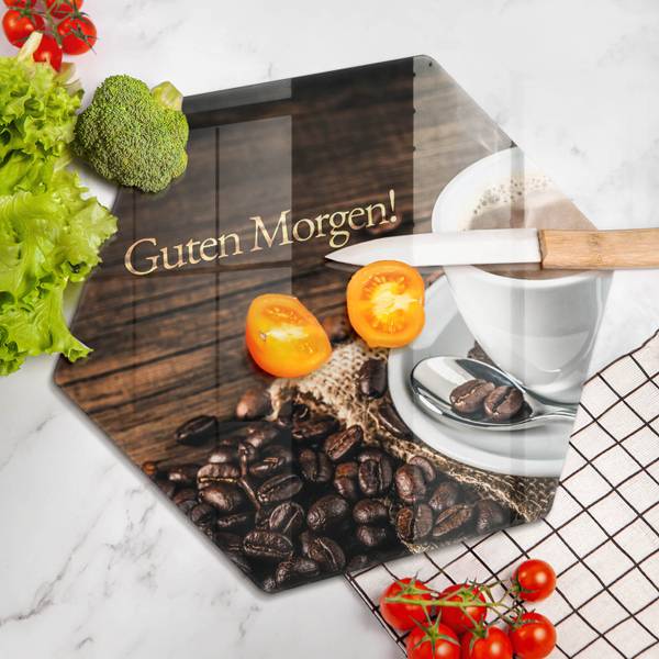 Schneidebrett Guten Morgen! Braun - Glas - 35 x 40 x 1 cm