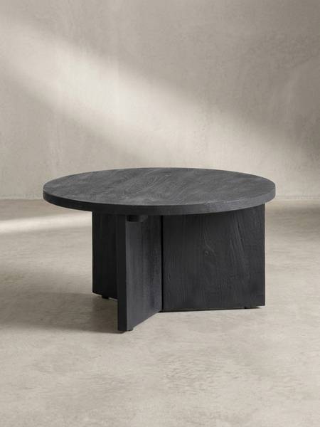 Couchtisch ELORN mit Dreibeingestell Schwarz - Mango - 60 x 33 x 60 cm