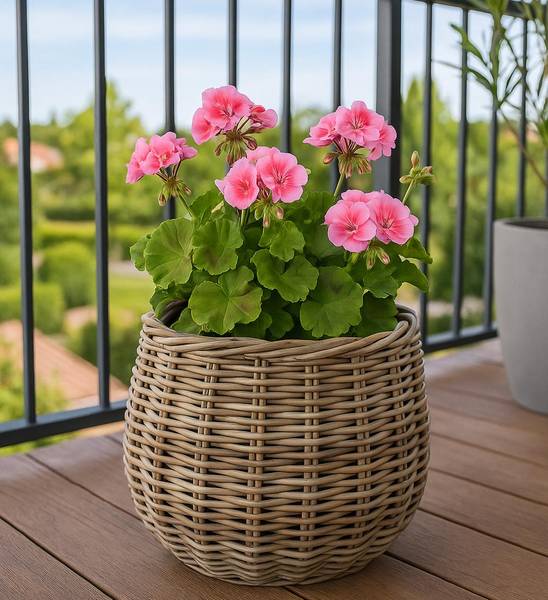 Pflanzkorb FIORA35 Grau - Rattan - 35 x 33 x 35 cm